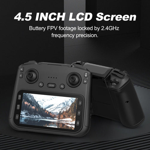 F180 GPS Drone with 4.5" LCD RC Screen, Auto Return, Auto Obstacle Avoidance, SD Card, Follow Me, Under 249g